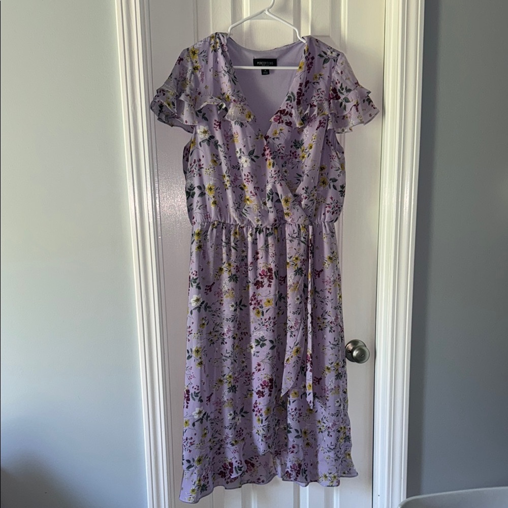 Perceptions Floral Purple Dress